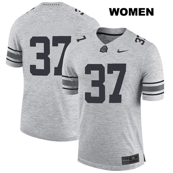 Ohio State Buckeyes Women's Trayvon Wilburn #37 Gray Authentic Nike No Name College NCAA Stitched Football Jersey BR19K18GH